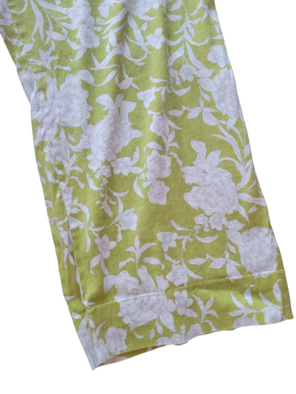 Maeve by Anthropologie Green and Blue Leaf Print London Wide Leg Pants Size XL - Picture 5 of 12